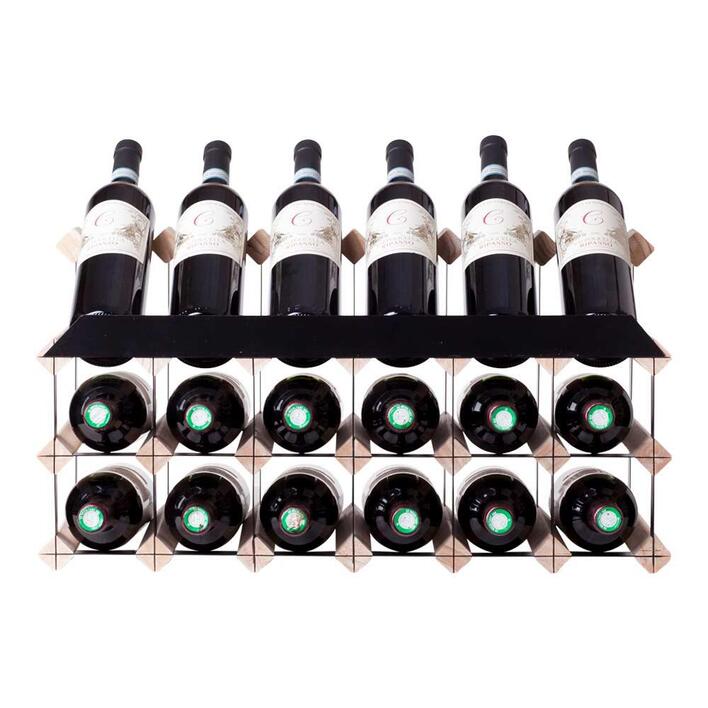 Mensolas med display - 18 flasker i fyrretræ